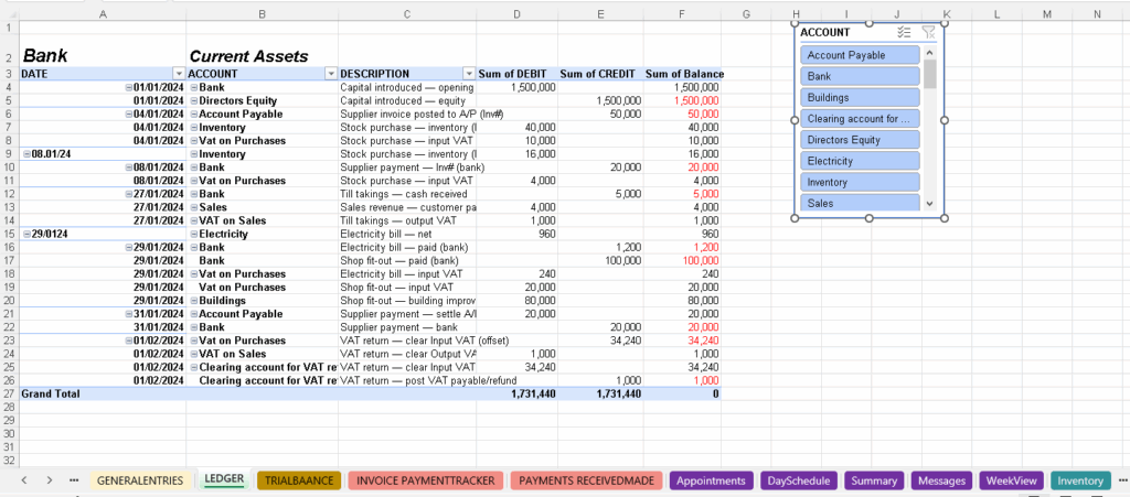 hairdresser bookkeeping spreadsheet Excel book keeping templates accounting template 2